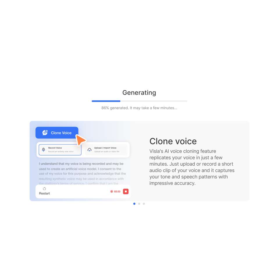 AI-powered MVP video draft generation using Visla’s MVP showcase video creator.